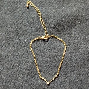 Gold Tone Clear Rhinestone Aries Zodiac Sign Constellation Dainty Bracelet